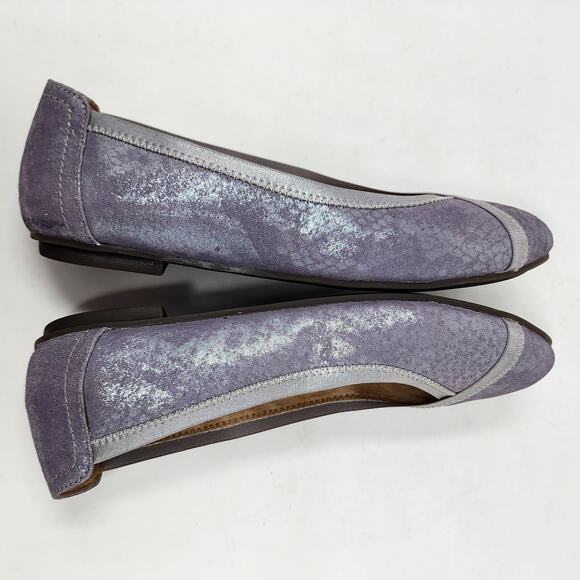 Vionic Ballet Flats Size 6.5 Caroll Lavender Metallic Snakeskin Embossed Leather - Picture 7 of 10